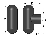 TR6 T-Knob Line Drawing